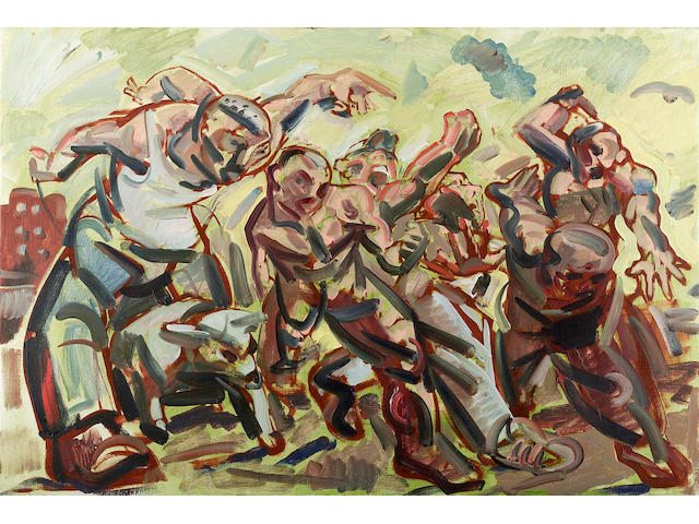 Peter Howson (b1958) "Timeless March" (Study) 61x91cm