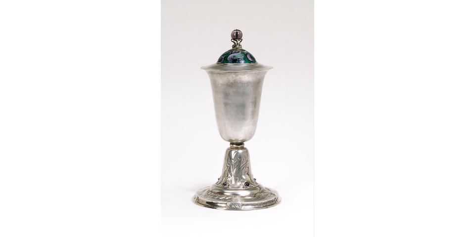 Charles Robert Ashbee for the Guild of Handicraft, 1901 An Important Silver, Enamel and Amethyst Cup and Cover