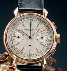 Vacheron & Constantin. A fine and rare 18ct pink gold chronograph wirstwatch Movement No.437467, circa 1940