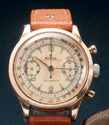 Rolex. A rare 18ct pink gold chronograph wristwatchRef:3525, 1940s