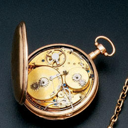 A first half of the 19th century French 18ct gold musical and quarter repeating watch unsigned
