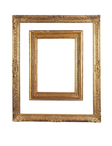 An English 18th Century carved and gilded frame,