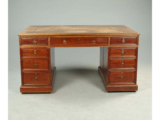 A Victorian mahogany partners desk by T.Wilson