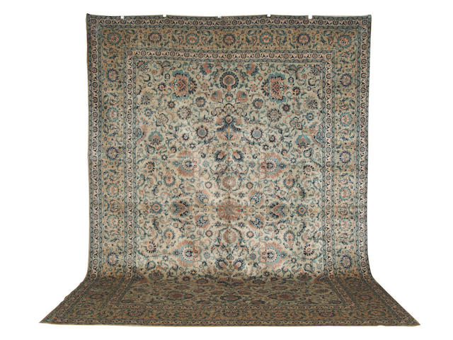 A Kashan carpet, Central Persia, 438 cm. x 326 cm.