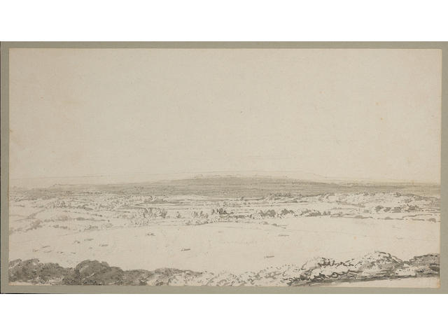 Joseph Mallord William Turner R.A., (British, 1775-1851) Norbury Park, Surrey 14.1 x 25.8 cm. (5 1/2 x 10 1/8 in.)