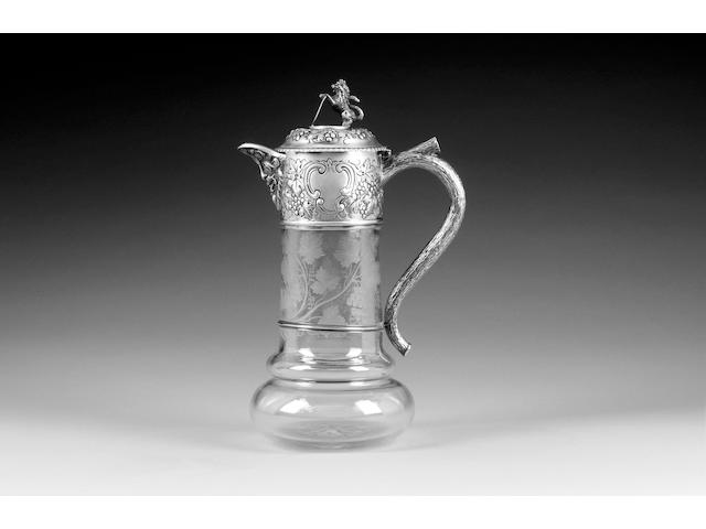 A Victorian silver mounted glass claret jug, by John & Frank Pairpoint, London 1898,