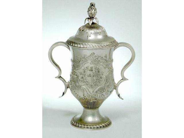 A George III two-handled pedestal cup and cover By Tudor and Leader, Sheffield 1773