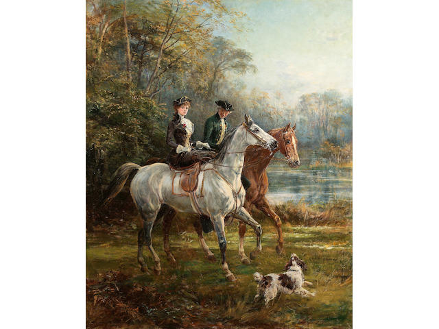 Heywood Hardy (British 1842-1933) The morning ride 105 x 85 cm. (41 1/4 x 33 1/2 in.)