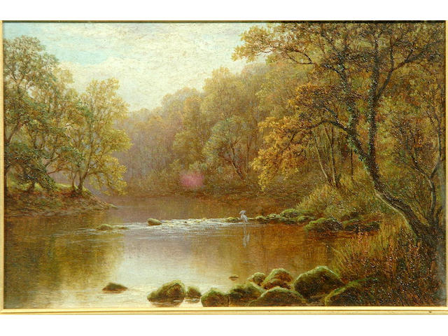 William Mellor (1851-1931) "On the Wharfe, Bolton Woods, Yorkshire" 20 x 30cm