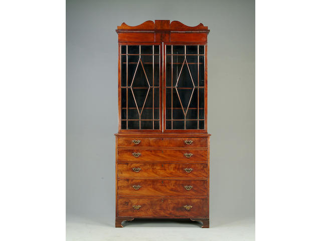 An early 19th Century mahogany secretaire bookcase