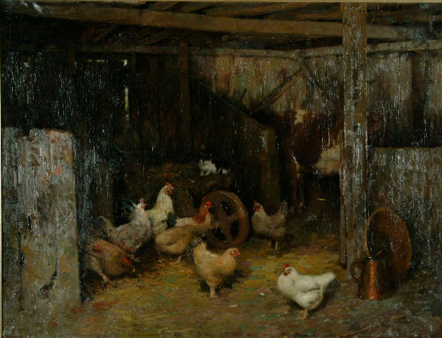 Fred Hall - animals in a stable interior