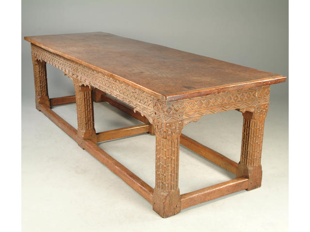 A Continental oak refectory table