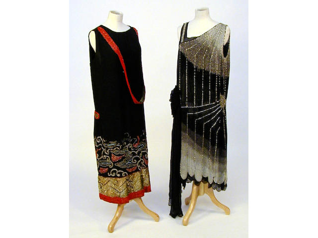 A 1920s flapper style lady&#8217;s evening dress,