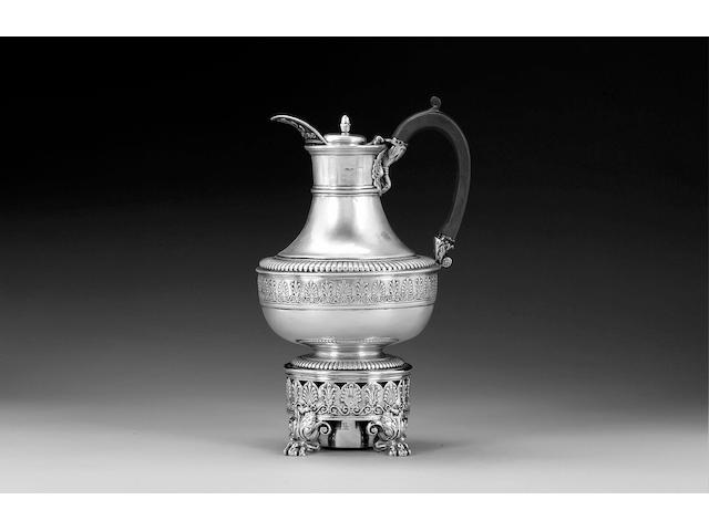 A George III silver biggin and stand, by Paul Storr, London 1814,