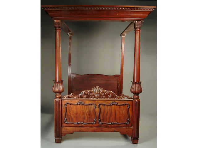 An early Victorian mahogany tester bed