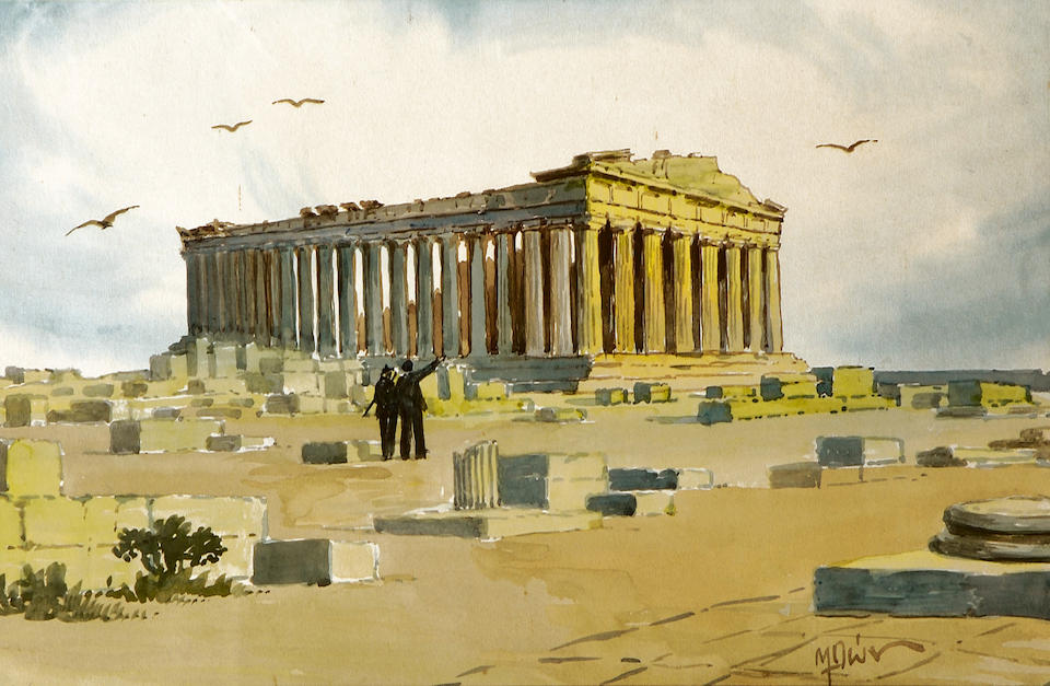 Miltiadis Thon (Greek 1875-1945) An album with views of Greece 52 x 31 cm. (20 1/2 x 12 1/4 in.) the