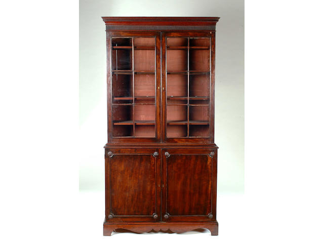 A George III mahogany library bookcase, 117cm wide, 220cm high