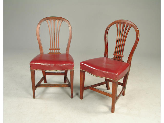 A matched set of twelve George III mahogany dining chairs
