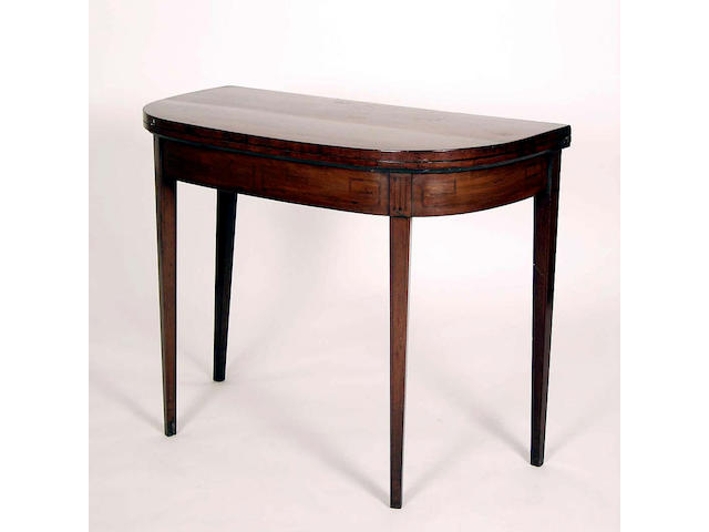 A Regency mahogany card table,