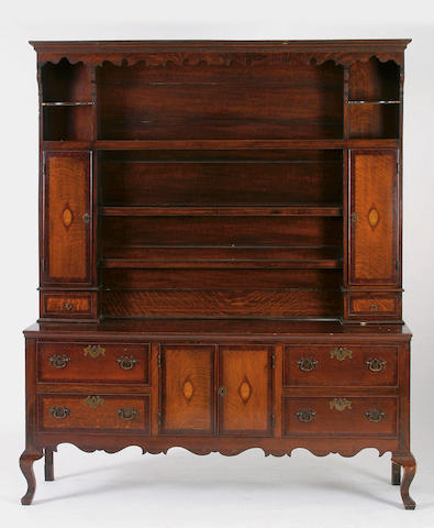 An early 19th Century oak high dresser,
