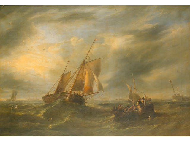 John Wilson Carmichael (British, 1799-1868) Fresh breeze 86.4 x 122cm. (34 x 48in.)