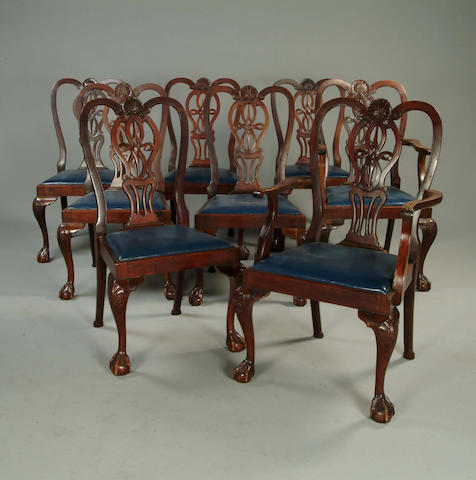 A set of eight early 20th Century mahogany dinings chairs