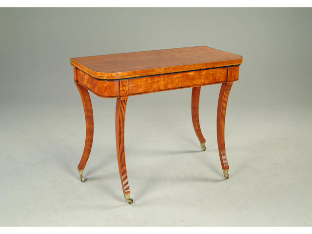 A satinwood card table