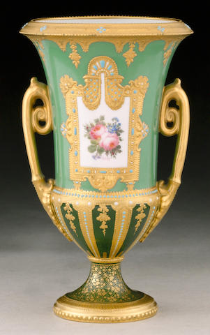 A fine Royal Crown Derby vase by Desire Leroy dated 1904