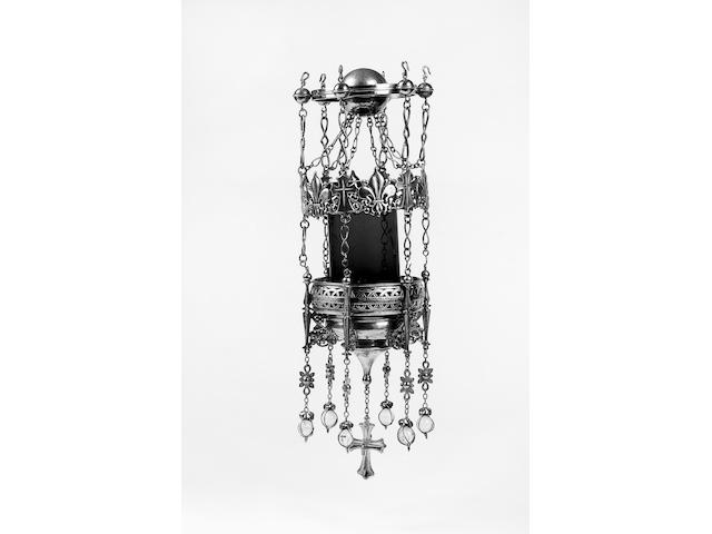 OMAR RAMSDEN : An Arts and Crafts sanctuary lamp, London 1925,