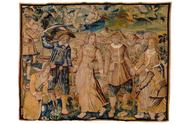An early 17th century Flemish tapestry 188cm x 243cm