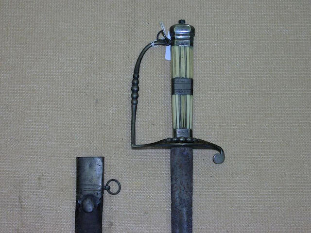 A Georgian five ball silver hilted spadroon