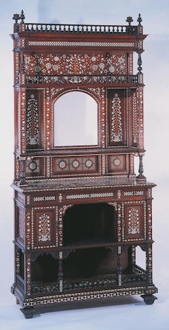 An Anglo-Indian teak side cabinet,