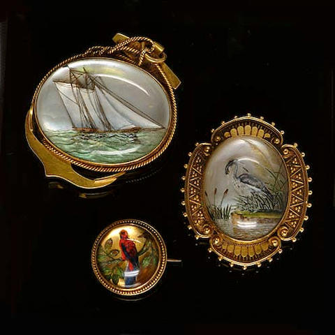 A nautical reverse carved intaglio brooch (3)