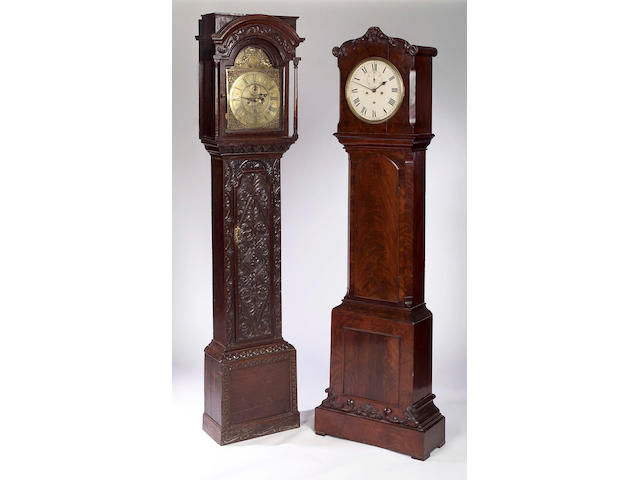 An early 20th century carved oak longcase clock, Clifton, Liverpool,