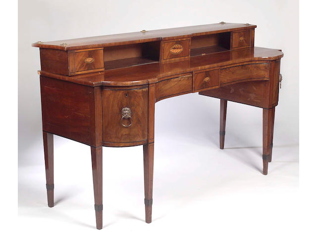 A Scottish Regency mahogany and inlaid inverted breakfront sideboard,