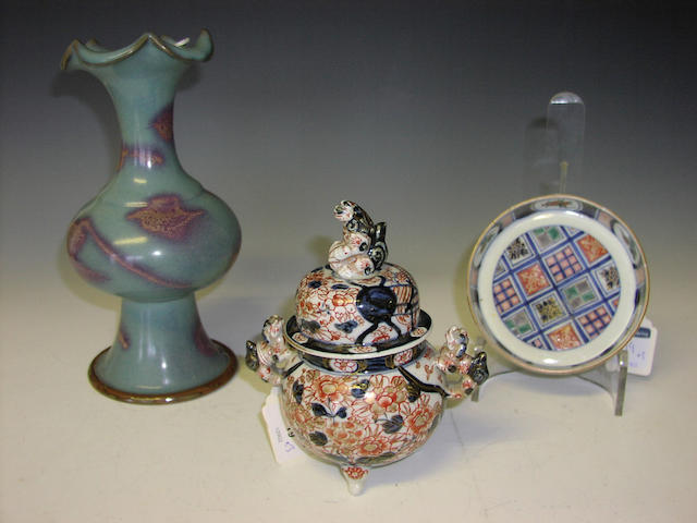 An Imari koro shaped vase and cover,