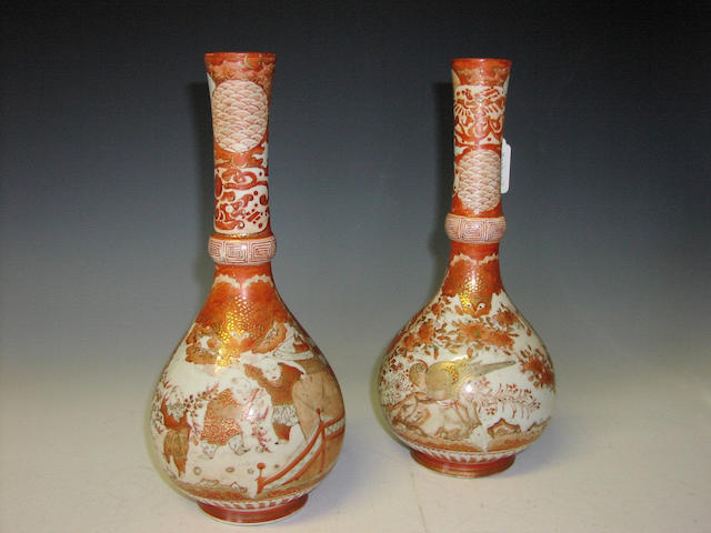 A pair of Kutani vases,