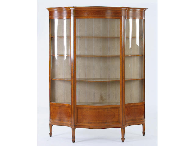 An early 20th Century satinwood display cabinet,