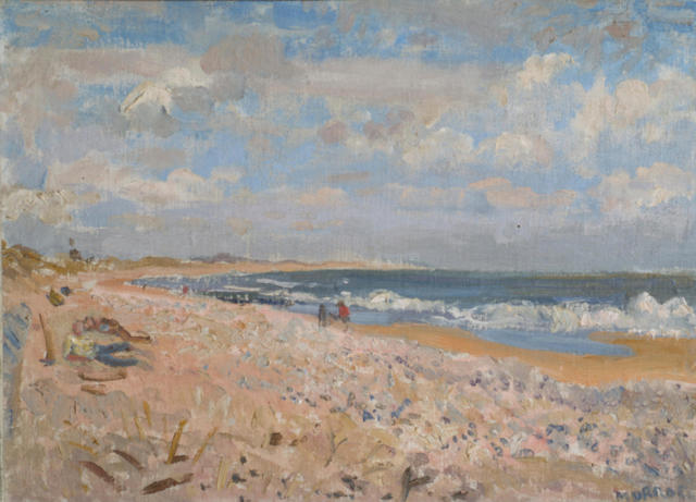 Alberto Morrocco RSA RSW RP RGI LLD DUniv (1917-1998) "The Beach, Aberdeen" 40x55cm