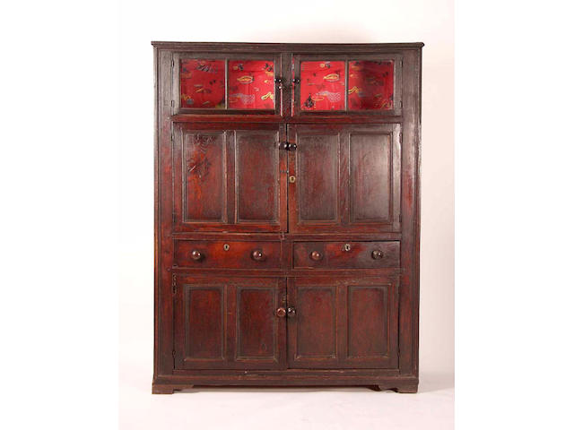 A 19th Century oak and elm country house keepers  cabinet,