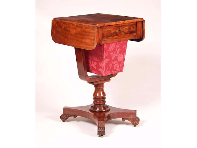 A mid Victorian mahogany sewing table