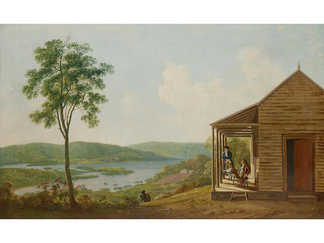 English School (circa 1800) A Planter's Homestead; Landing the barrels, a pair 63.5 x 101.6 cm. (25 x 40 in.)
