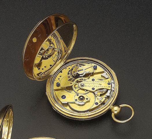 A mid 19th century 18ct gold quarter repeating duplex watch Webster & Son, Birchin Lane, London, No 9505
