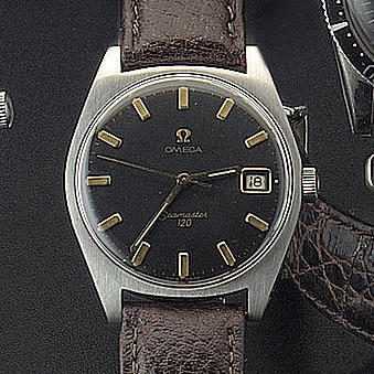 Omega. A stainless steel automatic centre seconds wristwatch'Seamaster 120' 1960s