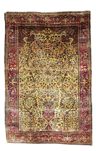 A silk Kashan prayer rug Central Persia, 196cm x 130cm
