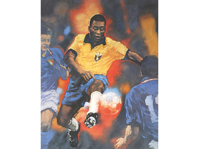 Limited edition signed Pele print,