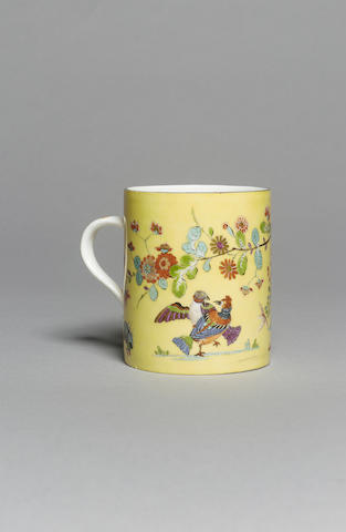 A Meissen yellow-ground mug circa 1740