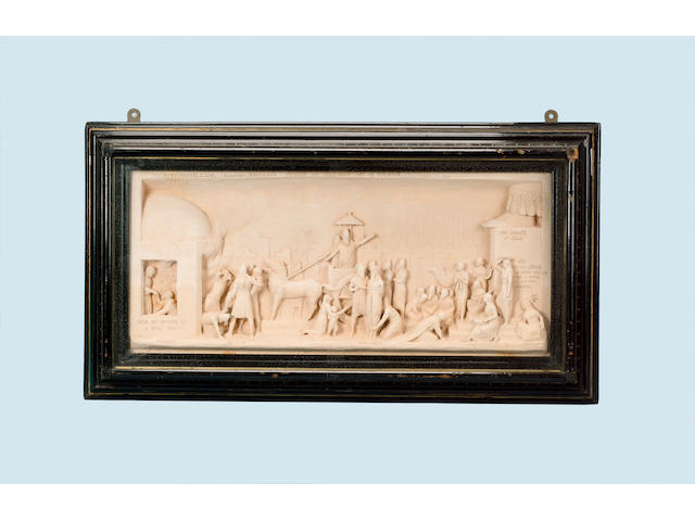 George Tinworth `May God Save Old England...' An Impressive Doulton Terracota Biblical Plaque by George Tinworth