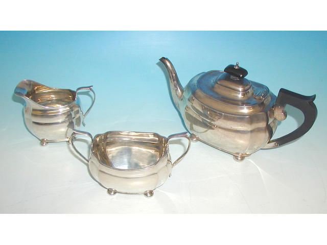 A three piece tea set, by S. Blanckensee and Son Ltd, Chester, 1929,