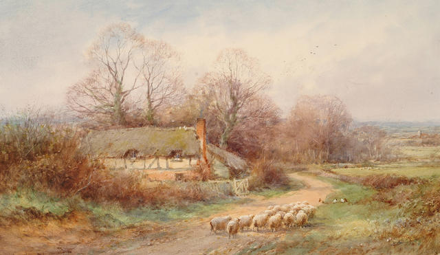 Henry John Sylvester Stannard (British, 1870-1951) A Country Lane, 30.5 x 50.5 cm.